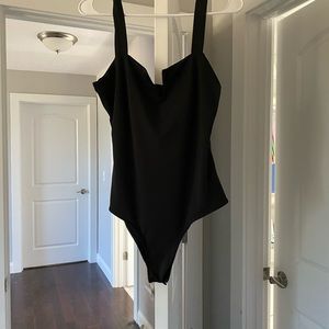 Black V cut bodysuit